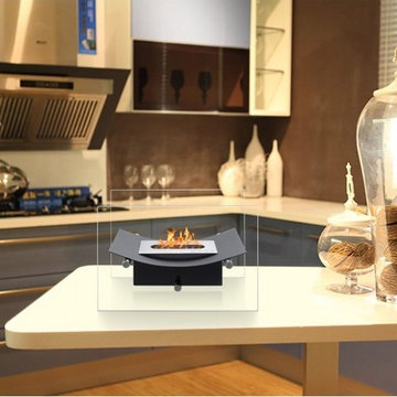 Verona Black Tabletop Fireplace