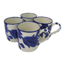Le Souk Ceramique - Stoneware Coffee Mugs, Set of 4, Jinane Design - Mugs