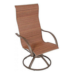 Homecrest Palm Bay High Back Swivel Rocker - Redwood - Outdoor Lounge Chairs
