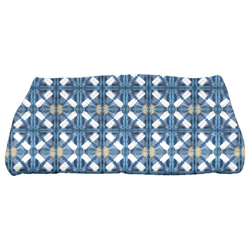 Beach Tile, Geometric Print Bath Towel, Blue