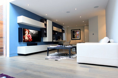 Mid-sized contemporary living room in London.