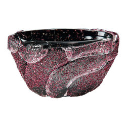 Inviting Home Inc. - Hand-Blown Venetian Glass Bowl, Black, 11"x6" - Decorative Bowls
