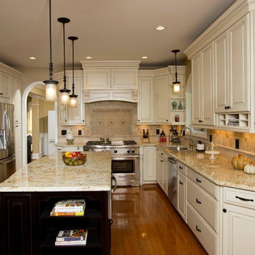 Custom Cabinets, Arched Windows and Doors Provide This Kitchen Its Character