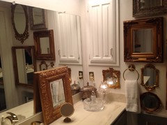 How high up wall for chair rail in bathroom.