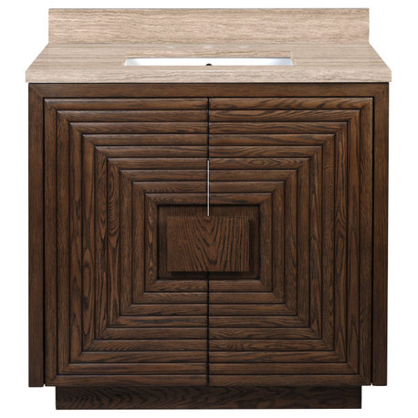 Morombe 36" Cocoa Vanity with Rectangular Undermount Sink