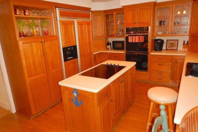 Coastal gray kitchen cabinets