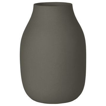 Colora Porcelain Vase, Steel Gray