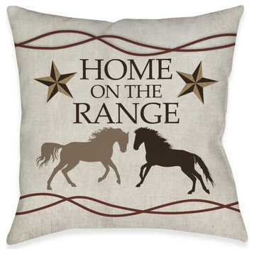 Home On The Range Outdoor Decorative Pillow, 18"x18"