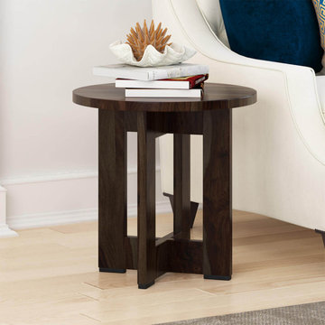 Amargosa Rustic Solid Wood Round End Table
