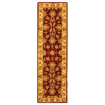 Safavieh Heritage Collection HG343 Rug, Red/Gold, 2'3" X 10'