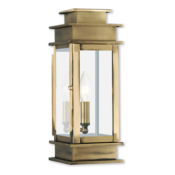 Princeton 1-Light Wall Lantern, Antique Brass