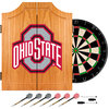 Dart Board Cabinet Set - Ohio State University Logo Dart Board