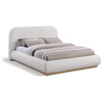Meridian Furniture - Vaughn Bed, Cream, King, Linen Textured Fabric, Natural Finish - Transform your bedroom into a cozy and inviting retreat with the Vaughn King Bed. With its rich cream linen textured fabric and solid wood base in a natural finish, this bed exudes a warm and inviting ambiance that will make you feel right at home. Its soft and plush surface provides a cozy and comfortable retreat, while its sturdy and durable construction ensures that you can enjoy long-lasting comfort. So go ahead, treat yourself to a restful night's sleep in this exquisite bed, and wake up feeling refreshed and rejuvenated.
