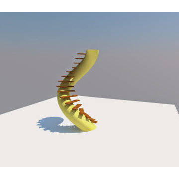 freestanding staircase, no post