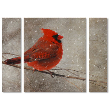 Lois Bryan 'Cardinal in Winter' Multi Panel Art Set,, 41"x30"