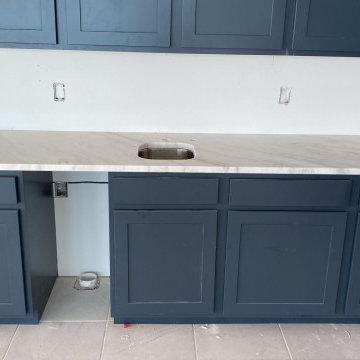 Fantastic White Dolomite Kitchen Countertops - Matte Black Cabinets