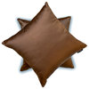 Brown Satin 12"x24" Lumbar Pillow Cover Set of 2 Solid - Brown Slub Satin