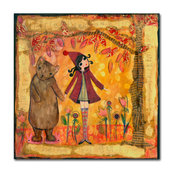 Wyanne 'Big Eyed Girl He Helped Her Get Back Home' Canvas Art, 14"x14"