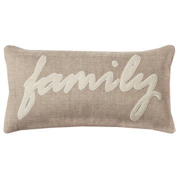 Rizzy Home T09960 Word 11"x21" Pillow Dark Natural