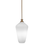 Toltec Lighting - Carina 1-Light Stem Hung Pendant, New Age Brass/Opal Frosted - Enhance your space with the Carina 1-Light Stem Hung Pendant. Installation is a breeze - simply connect it to a 120 volt power supply and enjoy. Achieve the perfect ambiance with its dimmable lighting feature (dimmer not included). This Stem Hung Pendant is energy-efficient and LED-compatible, providing you with long-lasting illumination. It offers versatile lighting options, as it is compatible with standard medium base bulbs. The Stem Hung Pendant's streamlined design, along with its durable glass shade, ensures even and delightful diffusion of light. Choose from multiple size, finish, and color variations to find the perfect match for your decor.