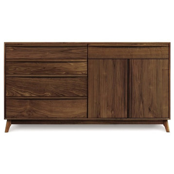 Copeland Catalina 4 Drawers, 1 Drawer, 2 Doors On Right Buffet , Natural Walnut