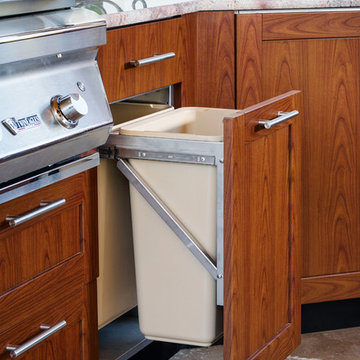 Wood-grain powder coat finish outdoor kitchen by Danver Stainless Steel Outdoor