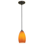 Access Lighting - Champagne Integrated Cord Pendant, Oil Rubbed Bronze, Maya - Features: