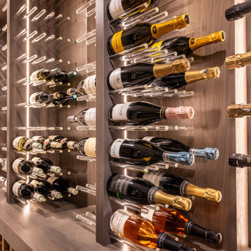 Custom Staircase Glass Wine Cellar & Display Cabinet in Newport Beach