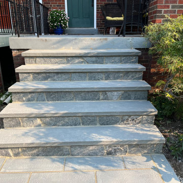 Running Bond Blue & Diamond Pattern Full Color Flagstone Walkways- Tenleytown DC