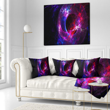 Far Spherical Galaxy Purple Abstract Throw Pillow, 18"x18"