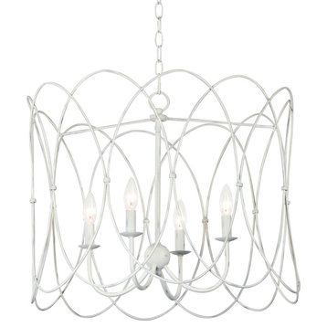 Maxim 27594 Trellis 4 Light 19"W Taper Candle Chandelier - Weathered White