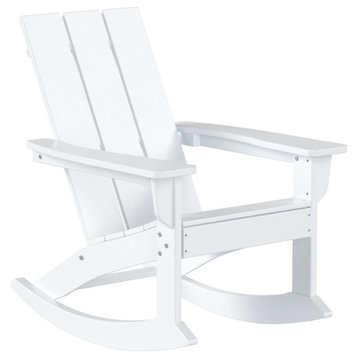 Parkdale Outdoor HDPE Plastic Adirondack Rocking Chair in White