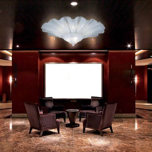 Example of a minimalist home theater design in Adelaide