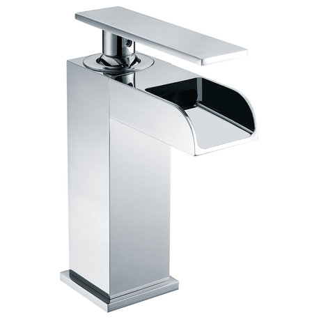 ALFI Single Hole Waterfall Bathroom Faucet, Polished Chrome