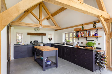 Design ideas for a country kitchen in Sussex with shaker cabinets.