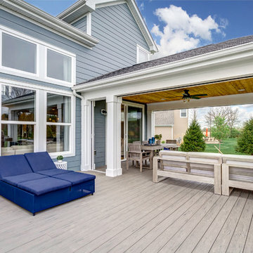 Covered Porch With Fireplace