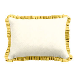Yellow Ruffle Throw Pillow - Boudoir - Decorative Pillows