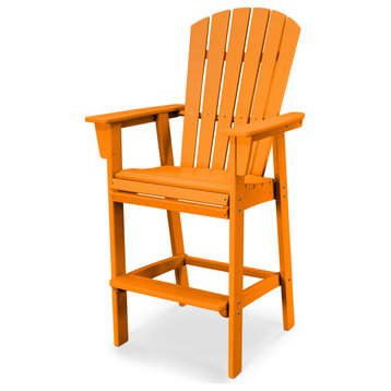 POLYWOOD Nautical Adirondack Bar Chair, Tangerine