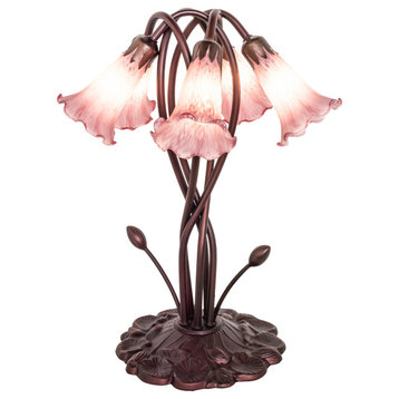 17 High Lavender Pond Lily 5 Light Accent Lamp