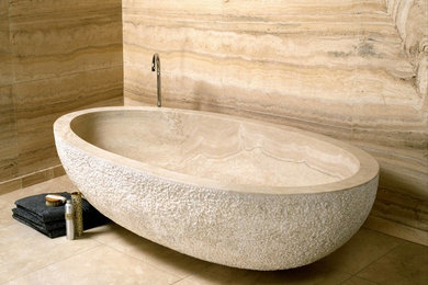 Design ideas for a rustic bathroom in London.