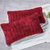 Super Mink Throw Pillow Covers Set of 2, Jester Red, 14''x26''