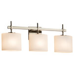 Justice Design Group - Fusion Union 3-Light Bath Bar, Oval, Brushed Nickel, Opal Shade - The Fusion Collection offers a wide selection of handcrafted artisan glass shades. These beautiful artisan glass finishes complement the clean designs of the Justice Design fixtures.