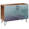 Chilly Topography Hairpin Credenza, Walnut/Black