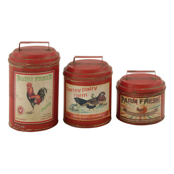 Attractive Metal Canisters, Set of 3