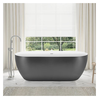 Luxury 60 / 67 Modern Acrylic Corner Bathtub Rectangular