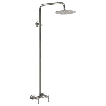 Lunetta Single Function Outdoor Shower Stainless Steel, Brushed