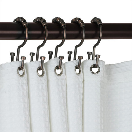 Utopia Alley Double Shower Curtain Rings, Set of 12, Oil Rubbed Bronze