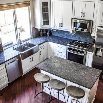 Dramatic white shaker kitchenin Newbury Park