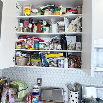 Before: Overflowing Kitchen Pantry Chaos