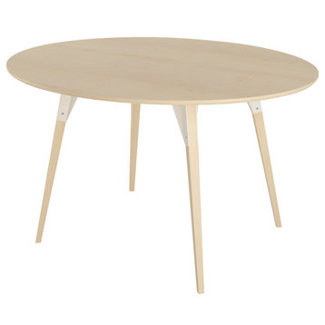 Clarke Oval Table - White, Large, Maple
